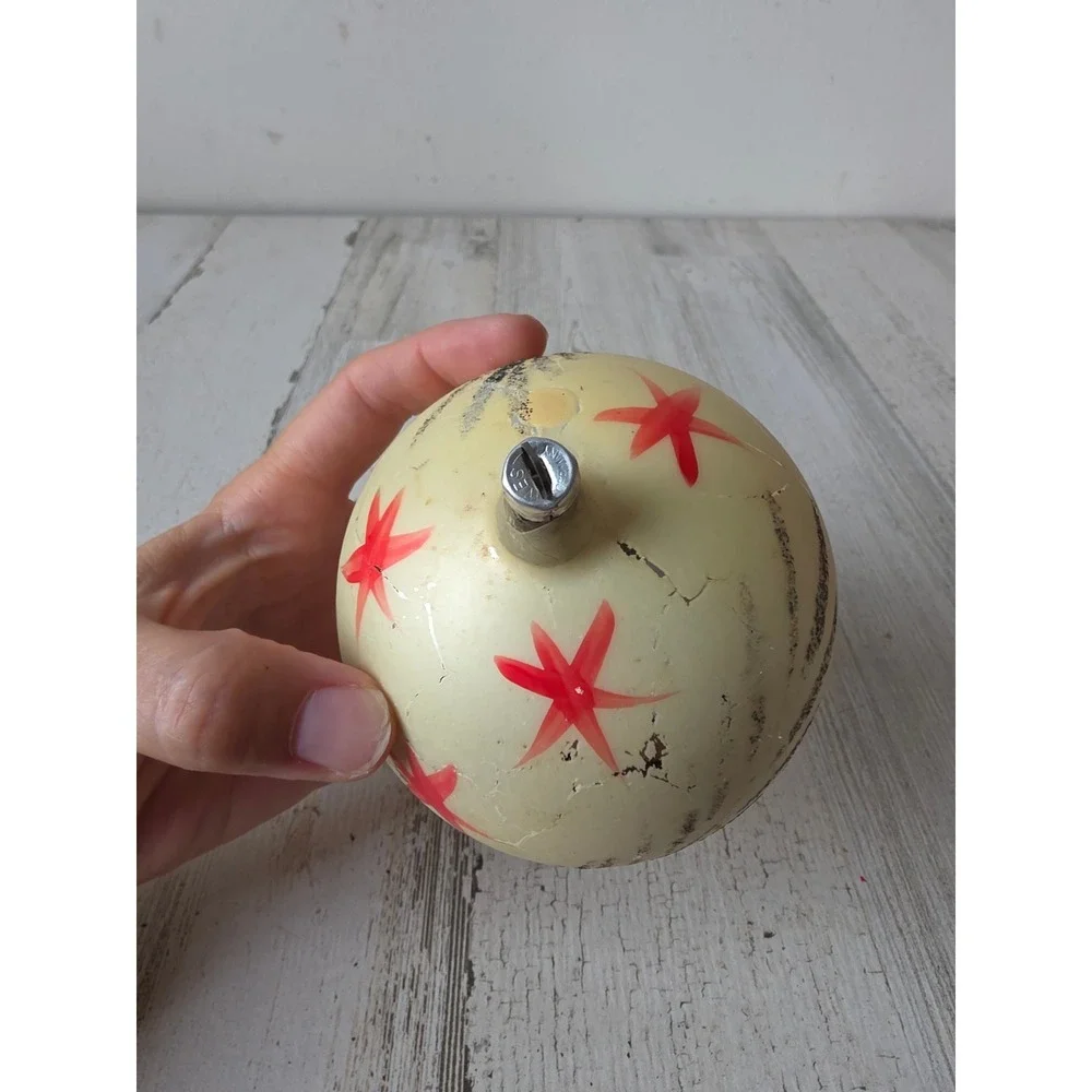 Vintage West Germany jumbo star ball ornament glass flower fern tree Xmas